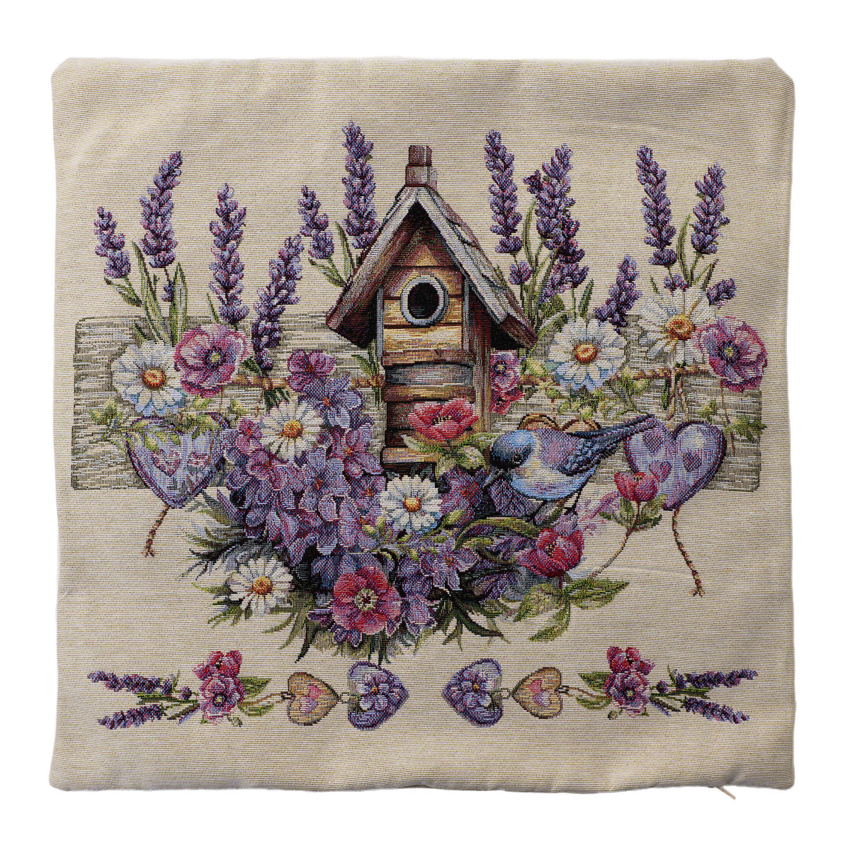 Milano Zone virágmintás gobelin díszpárnahuzat, 43 × 43 cm – FLOW-4343-108
