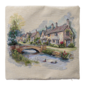 Milano Zone otthon és kert témájú gobelin díszpárnahuzat, 43 × 43 cm – HOME-4343-024