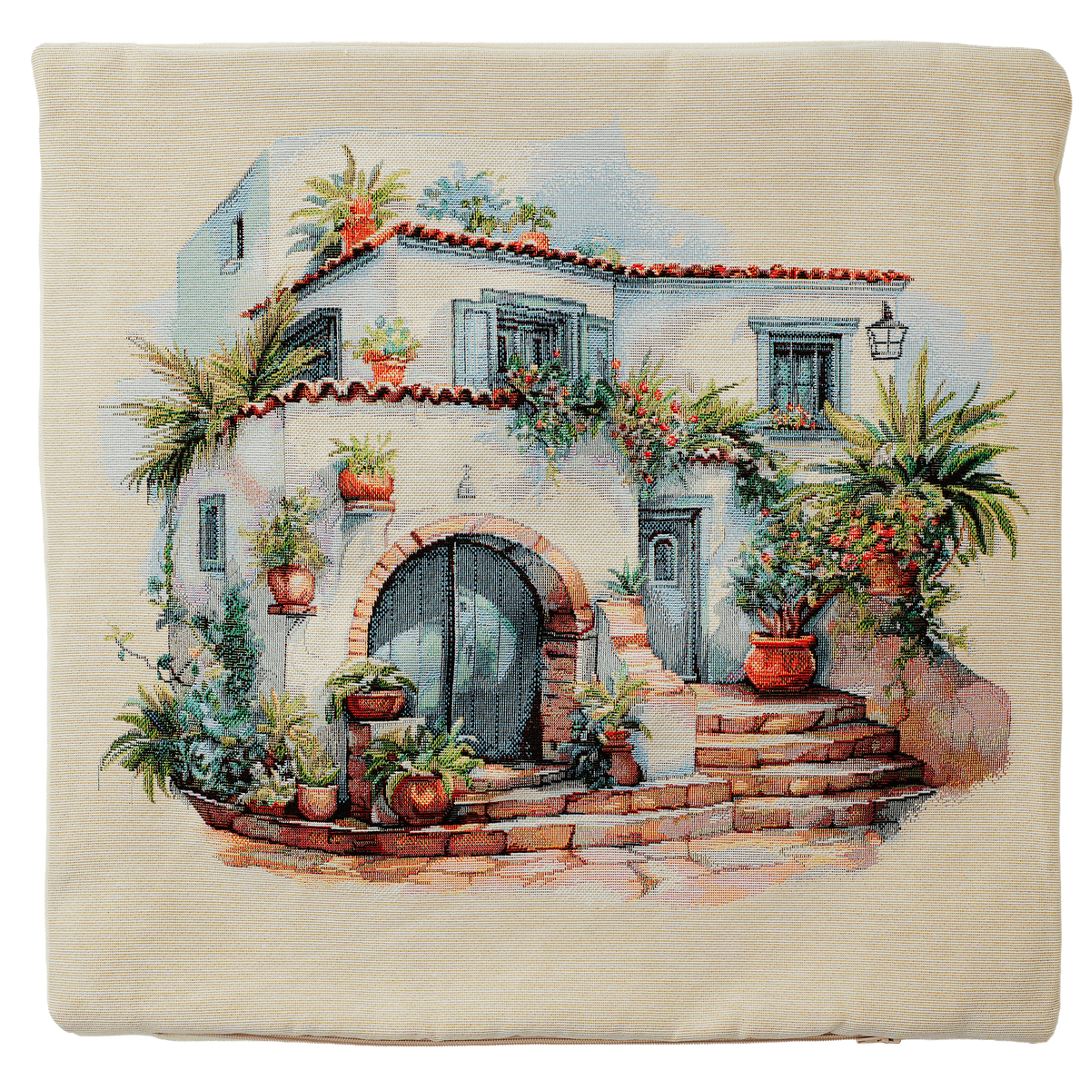Milano Zone otthon és kert témájú gobelin díszpárnahuzat, 43 × 43 cm – HOME-4343-025