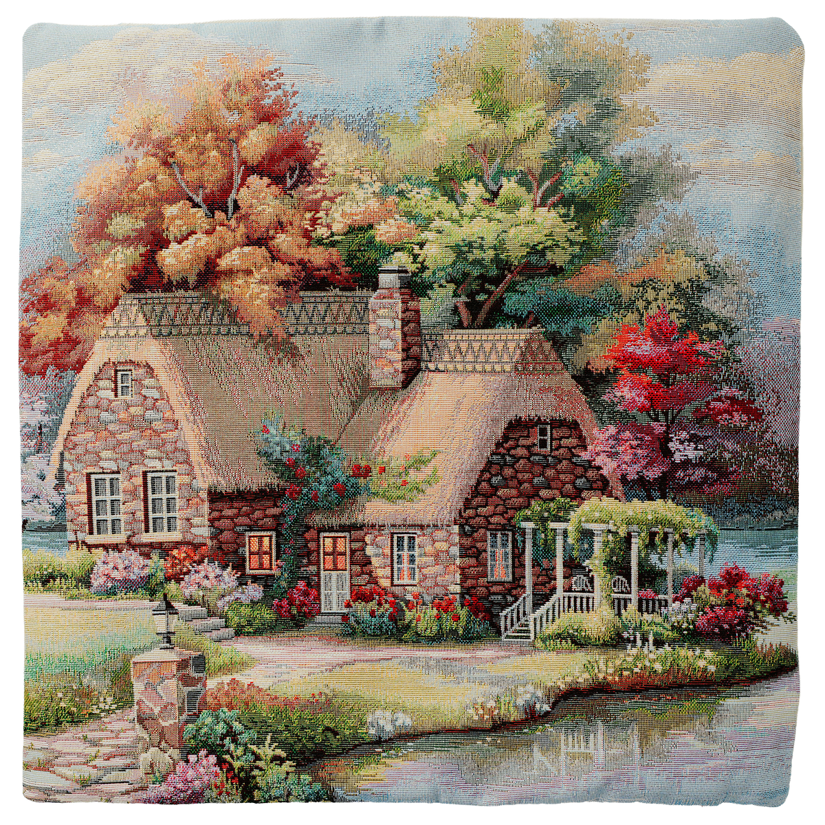 Milano Zone otthon és kert témájú gobelin díszpárnahuzat, 43 × 43 cm – HOME-4343-027