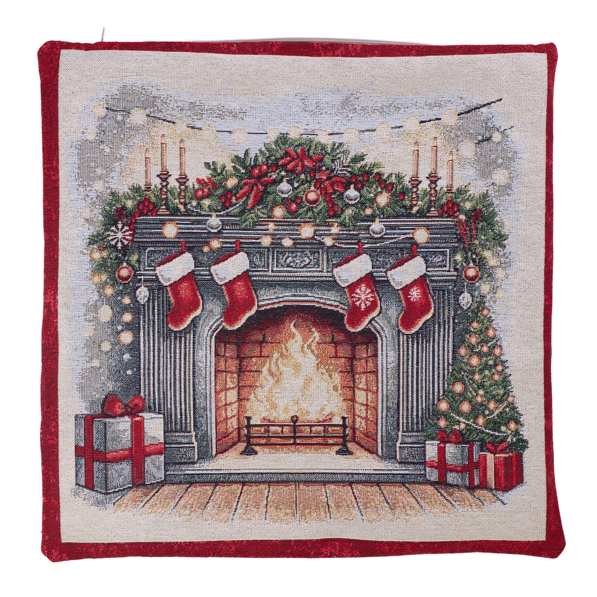 Milano Zone karácsonyi gobelin díszpárnahuzat, 43 × 43 cm – XMAS-4343-S245